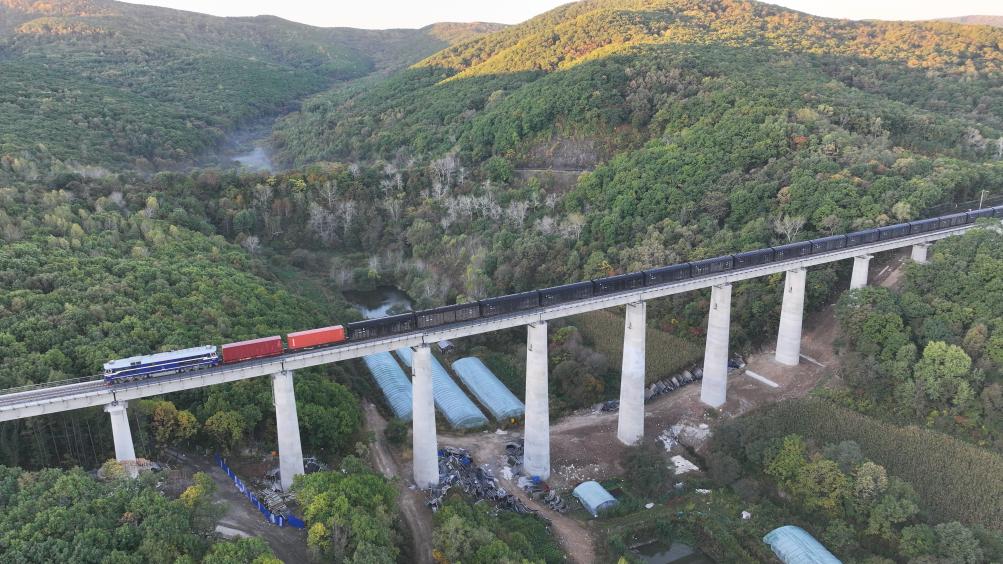 中欧班列“东通道”滨绥铁路提质改造工程转线通车(图1)